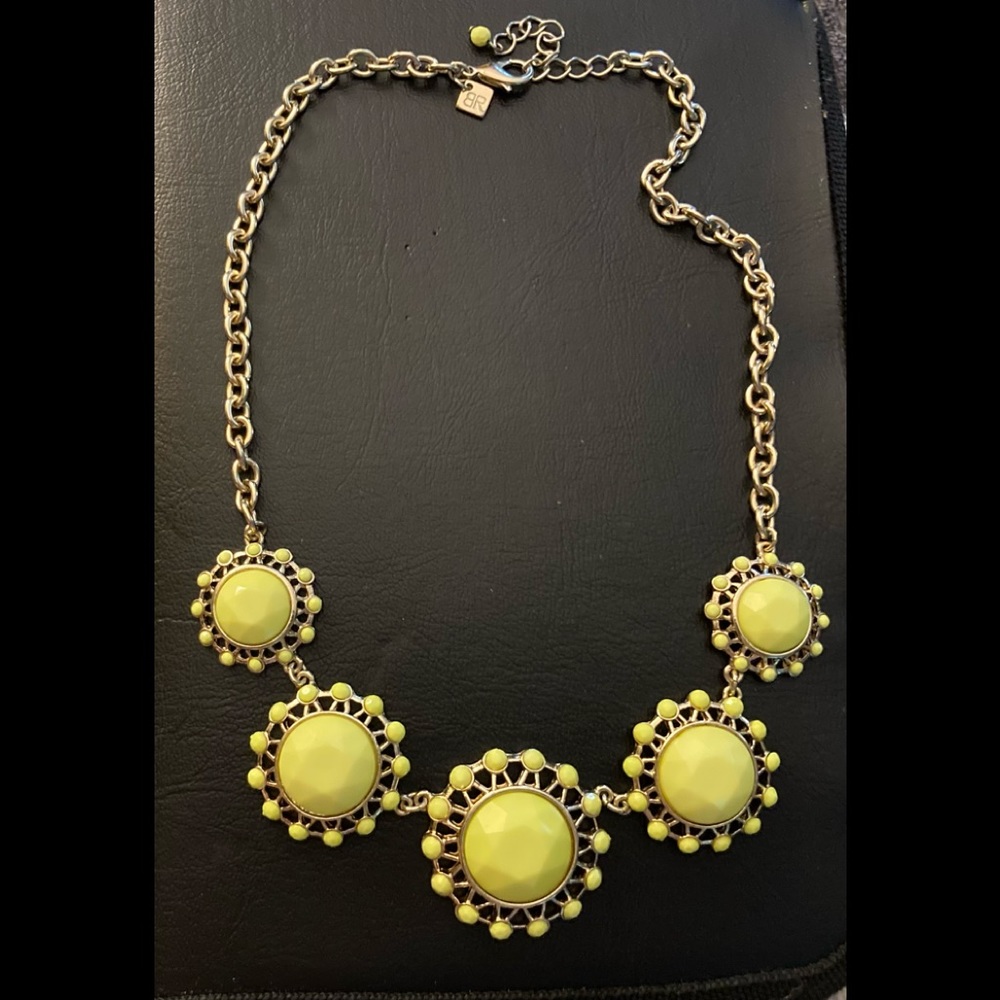 BANANA REPUBLIC Yellow Bauble Collar Statement Necklace